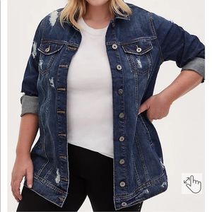Torrid | Longline Denim Jacket - Dark Wash